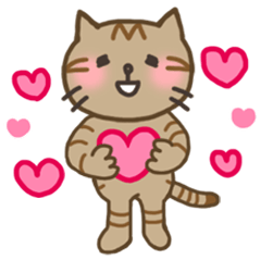 B tabby cat sticker