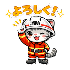 Firefighter Cat: Daily Stickers