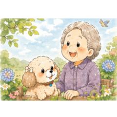 Gentle Granny & Puppy Early Summer