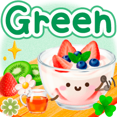 Natural design, large letter green 3D en