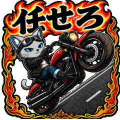 Cool Cat Cyan American Bike Stickers
