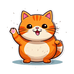 Chubby Orange Tabby Cat Maruneko