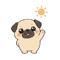 Cute Pug Daily Stickers (No Text)