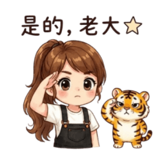 招財虎日常｜花與小虎來了貼圖
