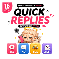 快速回覆貼圖｜厭世小天使聊天按鈕