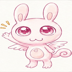 Wikiro  Cute Angel Bunny Stickers
