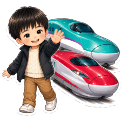 A boy and the Shinkansen