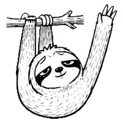 Lazy Sloth: 24 Surreal Mood Stickers