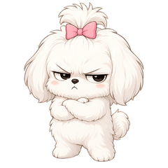 Grumpy Fluffy Maltese