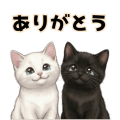 simple White & Black Cat Stickers
