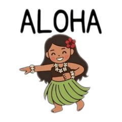 Hula Girl  Cute & Tropical