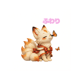 Adorable Fluffy Nine-Tailed Fox Stickers