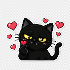Grumpy Pixel Cat