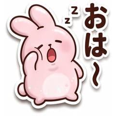 Chonky Bunny Puffy Pastel Stickers