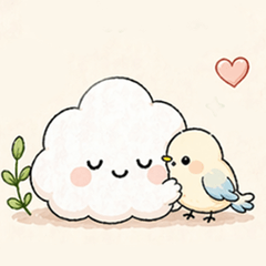 Cozy Daily Stickers: Cloud & Bird Time