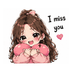 Miss You & Love Stickers