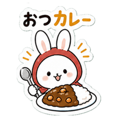 Cute Red Hood Bunny Stickers