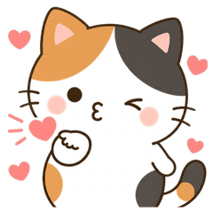 Simple Everyday Calico Cat Stickers