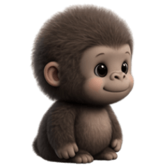 Cute fluffy gorilla today too