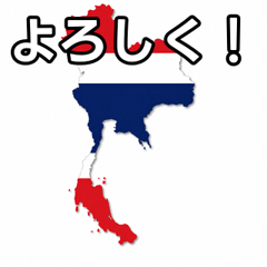 Map Thailand with national flag design