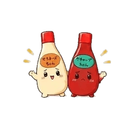 Mayo-chan and Ketchup-chan Stickers