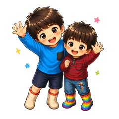 Cute Brother Duo Stickers