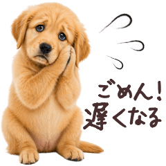 Golden Puppy Outing Stickers