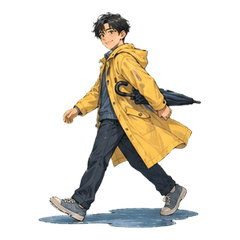 Raincoat Romantic Guy