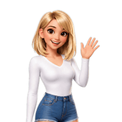 Jaja, short golden blonde girl