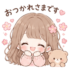 Cute fluffy girl stickers for daily use