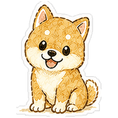 Fluffy Shiba Inu - Heartwarming Stickers