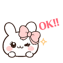 cute teaful ribbon bunny