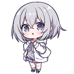 White-haired Girl Sticker MK