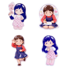 Girl's Puffy Daily Stickers