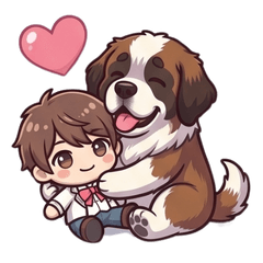 Dog Sticker(St. Bernard Oshikatsu)