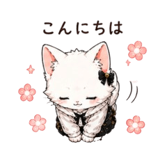 Cute White Cat Healing Stickers (16)