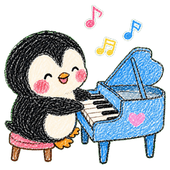 Penguin Pianist Stickers