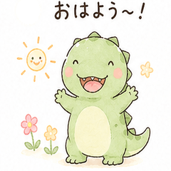 Cute Relaxing Dinosaur Stickers