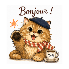 French Cat Stickers