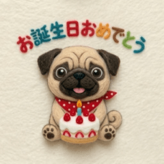 巴哥犬小摩卡：毛氈風節慶活動貼圖