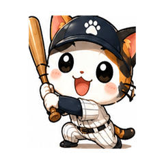 Baseball Calico Cat Stickers