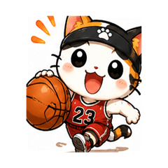 Basketball Calico Cat Stickers