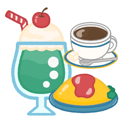レトロ喫茶♪もこもこスタンプデコ
