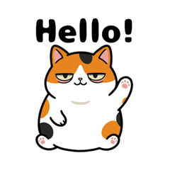 Lazy Chubby Calico Stickers
