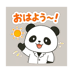 Cute Lab Coat Panda Stickers