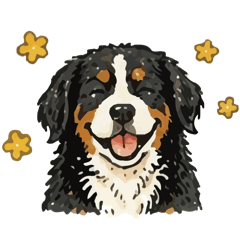 Kawaii Bernese Mountain Dog Stickers
