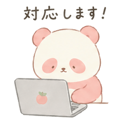 Soft & Cute Pastel Panda Polite Stickers