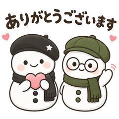Black & Green Polite Snowmen