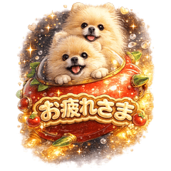 每天都能用 博美犬水果蔬菜貼圖
