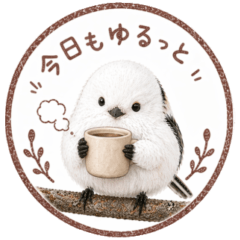 Cozy Long-tailed Tit Stamp Stickers